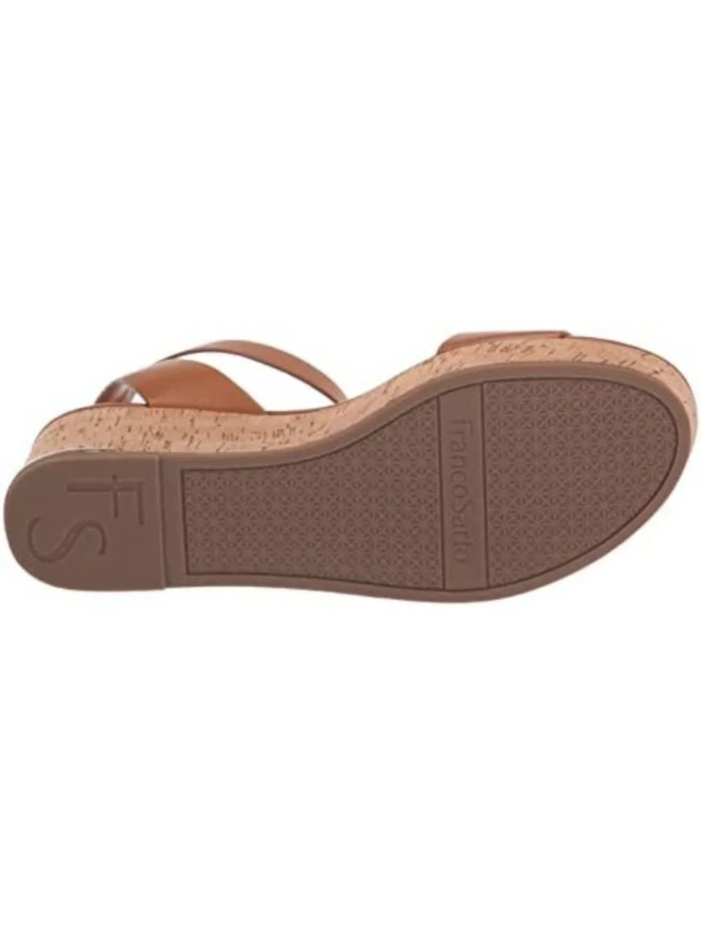 Franco Sarto Brown Cork Wedge Sandals with Ankle Strap, Size 10M - New